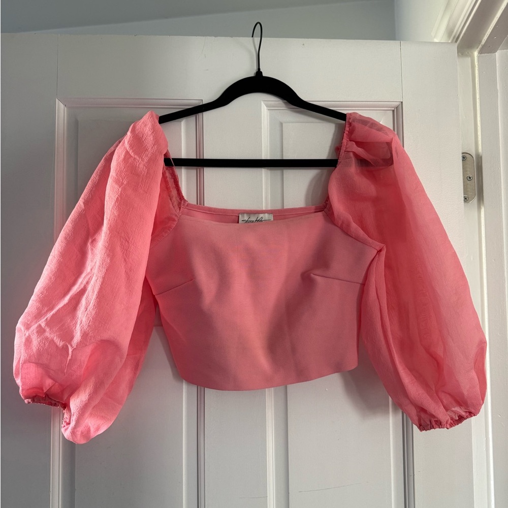 Elegant Pink Puff Sleeve Top